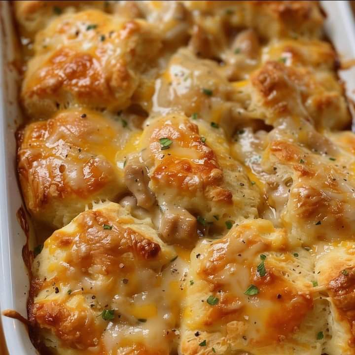 Chicken Bubble Biscuit Bake  Casserole